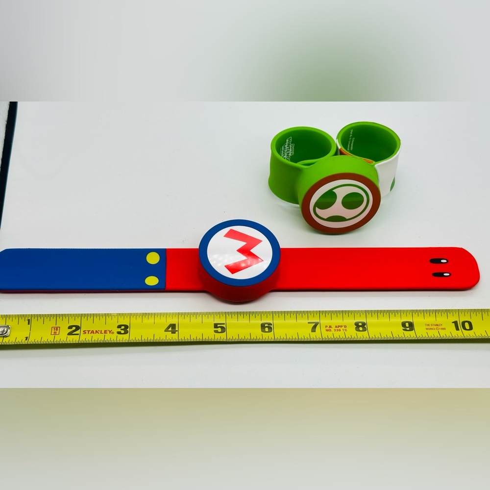 Super Nintendo World Power Up Band Slap Bracelets Mario Yoshi Universal Studios - Picture 6 of 6